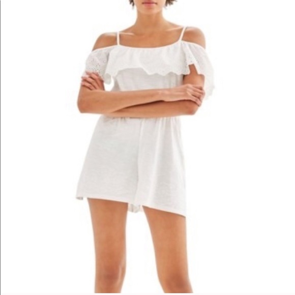 Topshop Dresses & Skirts - SALE Topshop White Eyelet Ruffle Romper